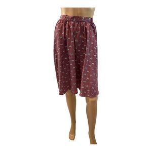 Xhilaration Mauve Purple Skater Circle Skirt Dalmatian Dog Quirky Print L